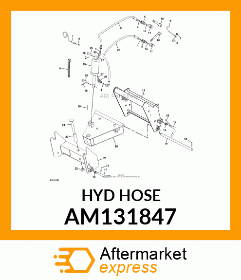 HOSE, HYDRAULIC LIFT CYLINDER AM131847