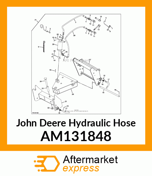 HYDRAULIC HOSE, HOSE, HYD, QH LIFT AM131848