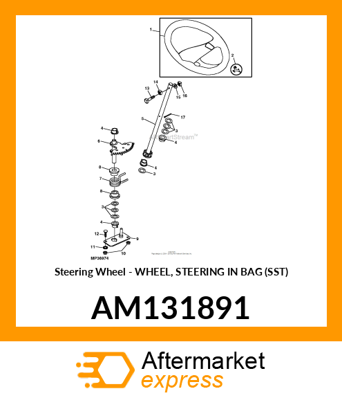 Steering Wheel - WHEEL, STEERING IN BAG (SST) AM131891