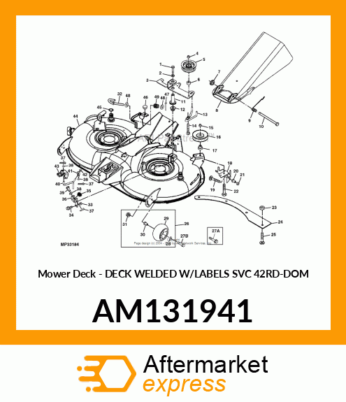 Mower Deck - DECK WELDED W/LABELS SVC 42RD-DOM AM131941