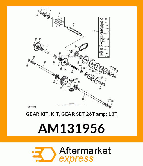 GEAR KIT, KIT, GEAR SET 26T amp; 13T AM131956