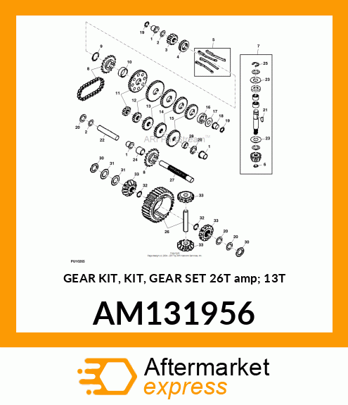 GEAR KIT, KIT, GEAR SET 26T amp; 13T AM131956