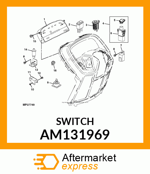 SWITCH, AUX. POWER PORT (20A) AM131969