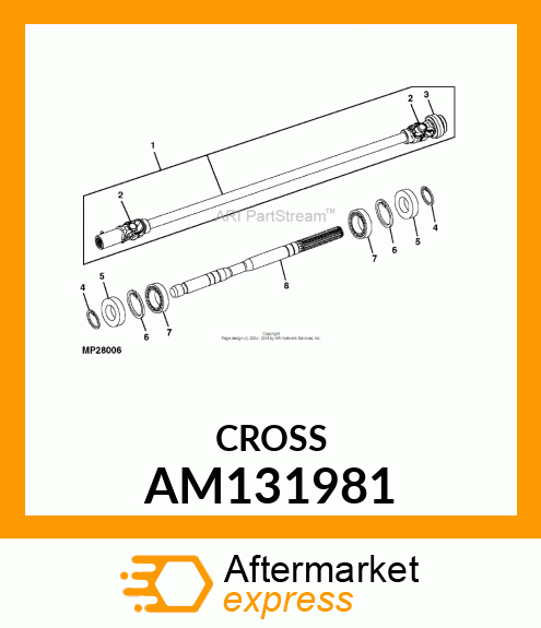 CROSS AND BEARING ASSEMBLY, CROSS amp; AM131981