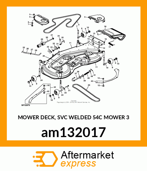 MOWER DECK, SVC WELDED 54C MOWER 3 am132017