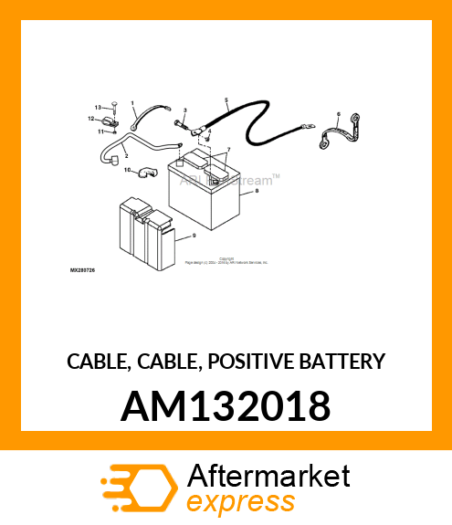 CABLE, CABLE, POSITIVE BATTERY AM132018