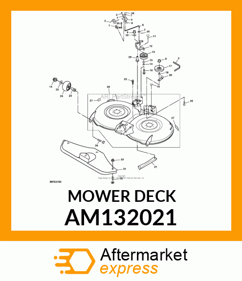 Mower Deck - DECK, 42" WELDED MOWER W/LABELS SVC AM132021