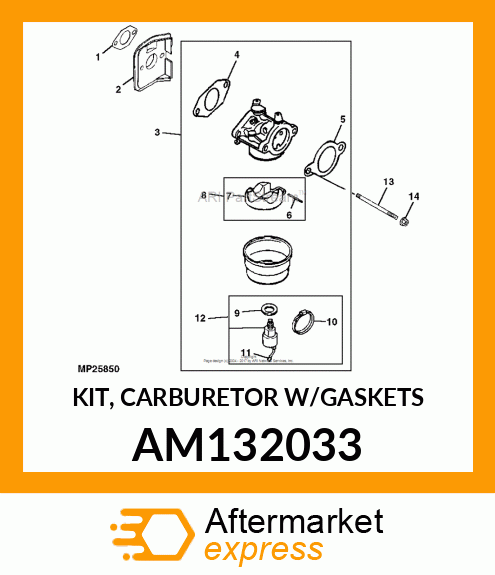 KIT, CARBURETOR W/GASKETS AM132033