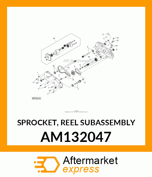 SPROCKET, REEL SUBASSEMBLY AM132047