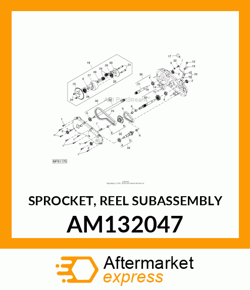 SPROCKET, REEL SUBASSEMBLY AM132047