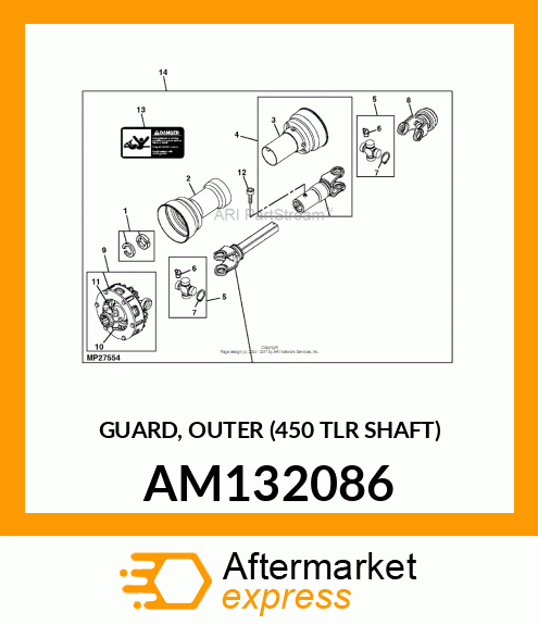 GUARD, OUTER (450 TLR SHAFT) AM132086