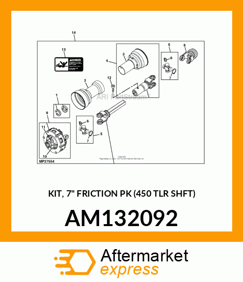 KIT, 7" FRICTION PK (450 TLR SHFT) AM132092