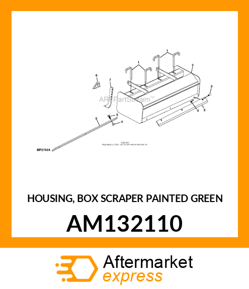 HOUSING, BOX SCRAPER PAINTED GREEN AM132110