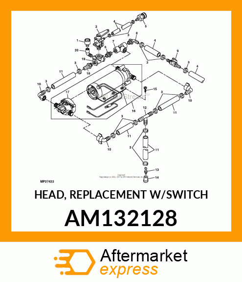 HEAD, REPLACEMENT W/SWITCH AM132128