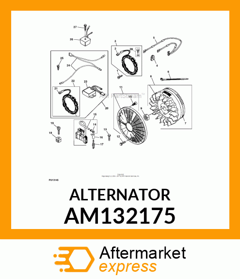 ALTERNATOR, 3 AMP AM132175