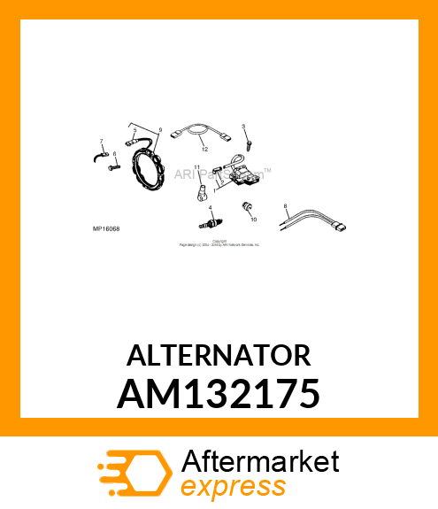 ALTERNATOR, 3 AMP AM132175