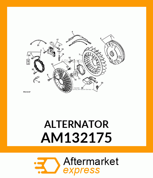 ALTERNATOR, 3 AMP AM132175