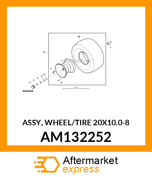 ASSY, WHEEL/TIRE 20X10.0 AM132252