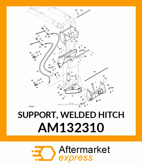 SUPPORT, SUPPORT, WELDED HITCH AM132310