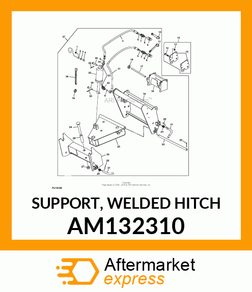 SUPPORT, SUPPORT, WELDED HITCH AM132310