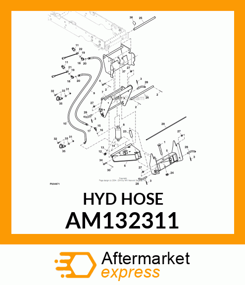 HYDRAULIC HOSE, HOSE, HYD LIFT CYLD AM132311