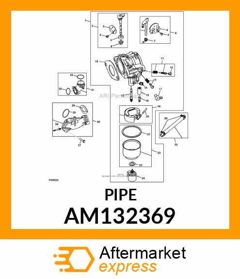 ELBOW FITTING, FITTING, INTAKE ELBO AM132369