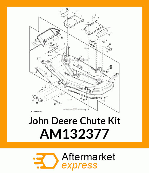 CHUTE KIT, KIT, 62C DISCHARGE CHUTE AM132377