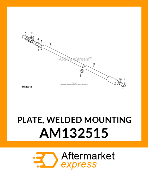 PLATE, WELDED MOUNTING AM132515