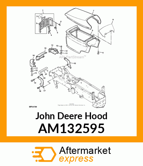 HOOD, HOOD, LOWER L/C, M140672 CART AM132595