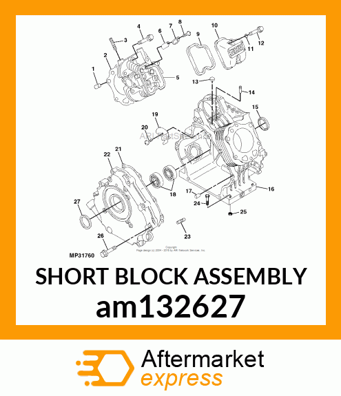 SHORT BLOCK ASSEMBLY am132627