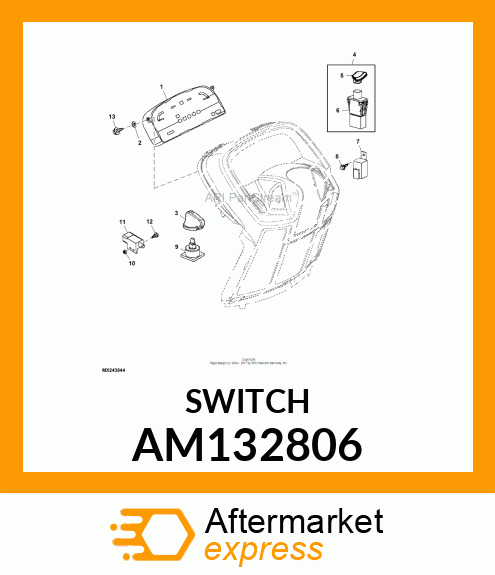 ASSEMBLY, LIGHT SWITCH, WASHER amp; AM132806