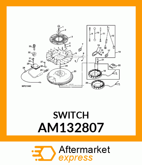 SWITCH, DELTA 4 POS W/ INSERT AM132807