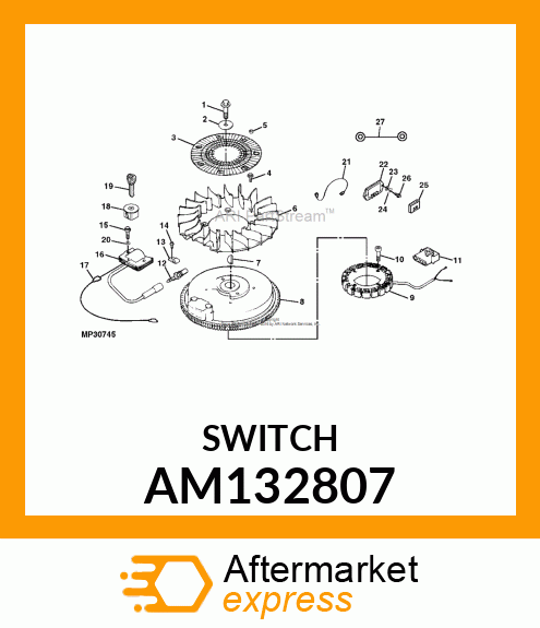 SWITCH, DELTA 4 POS W/ INSERT AM132807