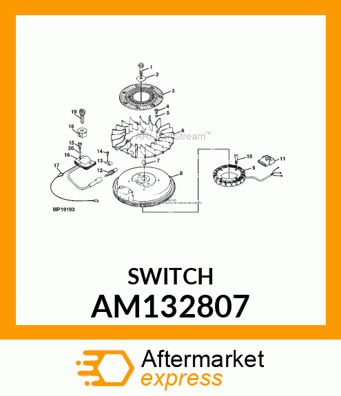 SWITCH, DELTA 4 POS W/ INSERT AM132807