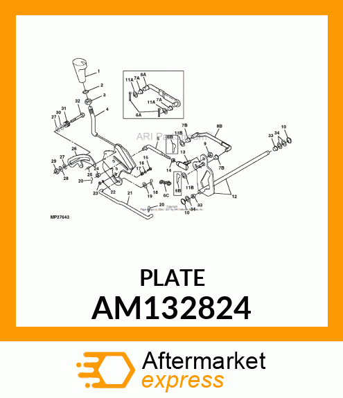 PLATE, PLATE, WELDED HAND LEVER LX AM132824