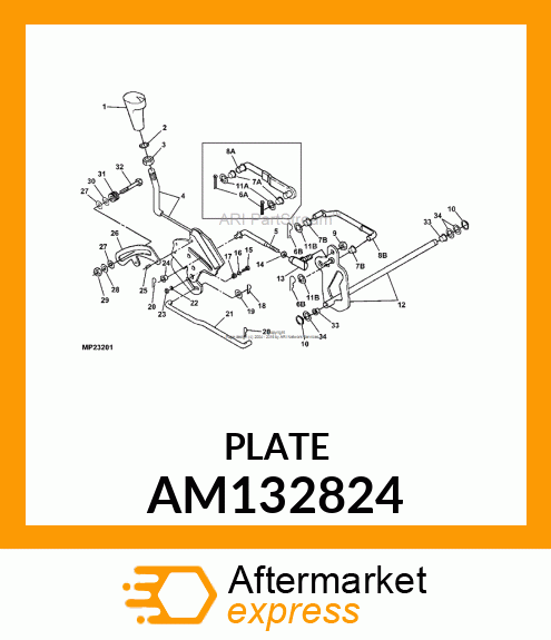 PLATE, PLATE, WELDED HAND LEVER LX AM132824