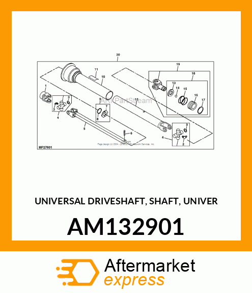 UNIVERSAL DRIVESHAFT, SHAFT, UNIVER AM132901