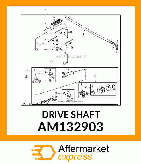 UNIVERSAL DRIVESHAFT, UNIVERSAL DRI AM132903