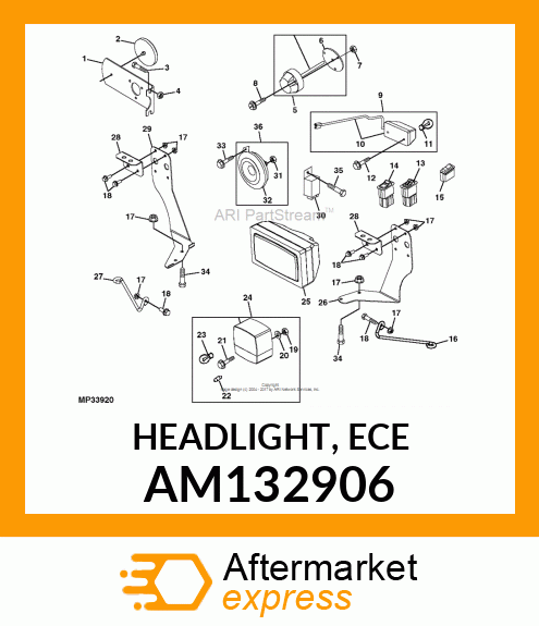 HEADLIGHT, ECE AM132906