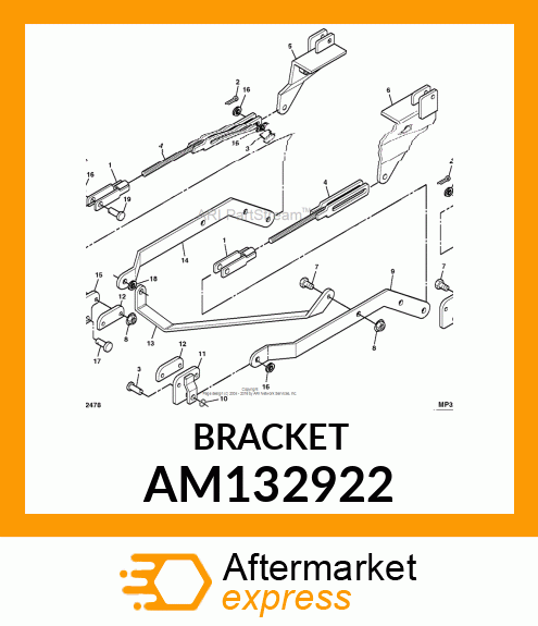 BRACKET, BRKT,WLD REAR DRAFT ARM P AM132922
