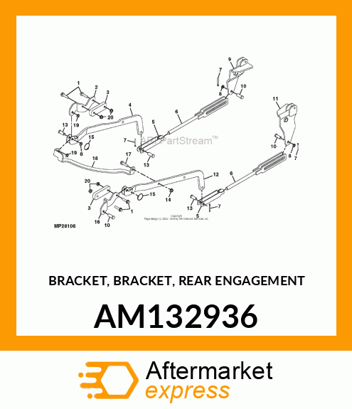 BRACKET, BRACKET, REAR ENGAGEMENT AM132936