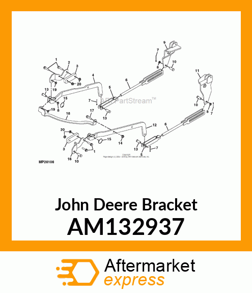 BRACKET, BRACKET, REAR ENG PAINTED AM132937