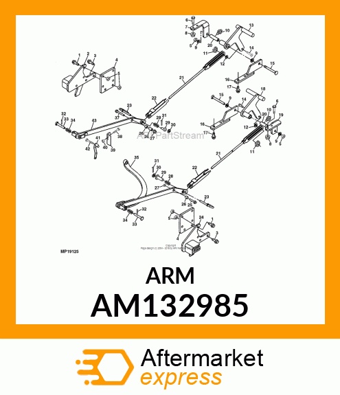 ARM,WELDED RH REAR DRAFT ASSYGREEN AM132985