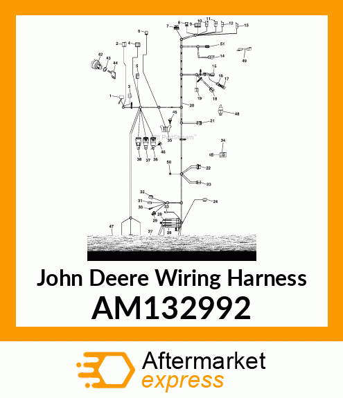 HARNESS, HEADLAMP WIRING JUMPER AM132992