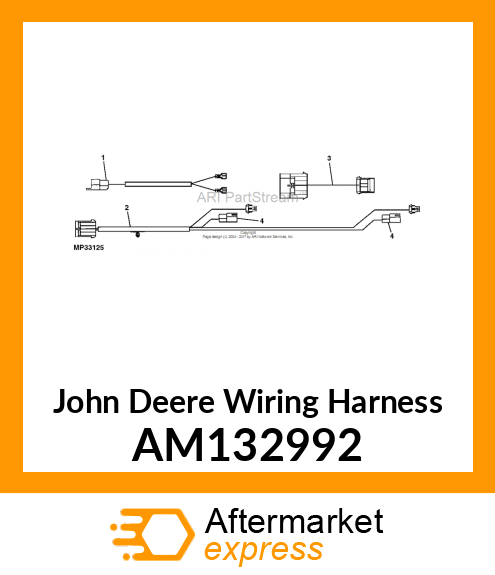 HARNESS, HEADLAMP WIRING JUMPER AM132992