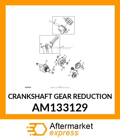 CRANKSHAFT, GEAR REDUCTION 2:1 AM133129