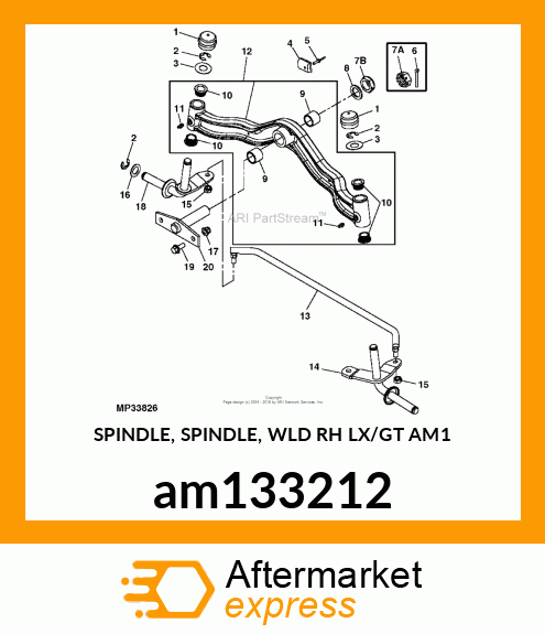 SPINDLE, SPINDLE, WLD RH LX/GT AM1 am133212