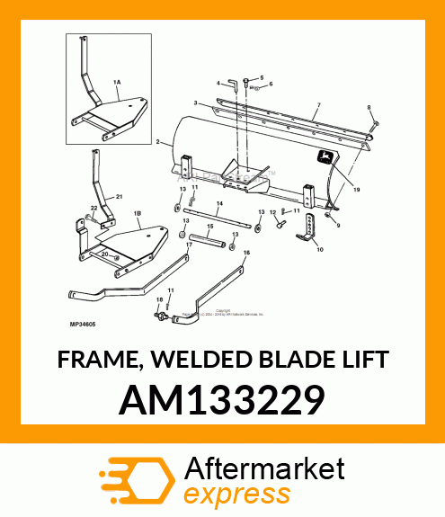 FRAME, WELDED BLADE LIFT AM133229