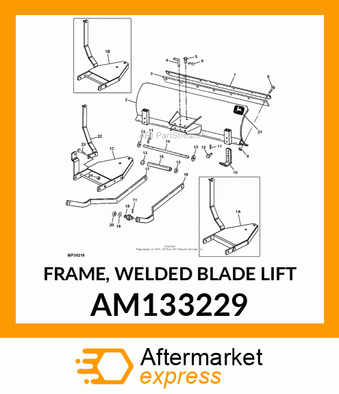 FRAME, WELDED BLADE LIFT AM133229