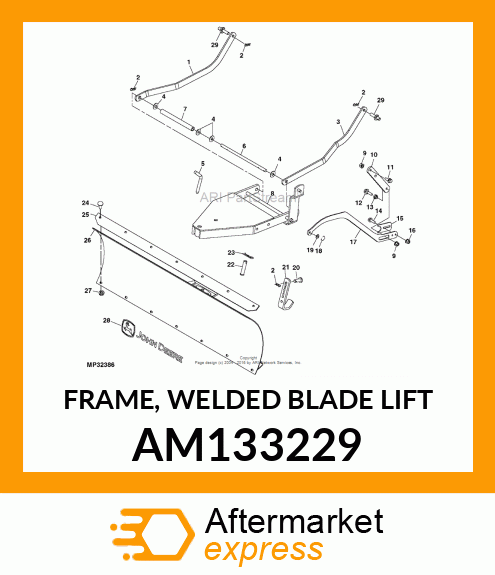 FRAME, WELDED BLADE LIFT AM133229